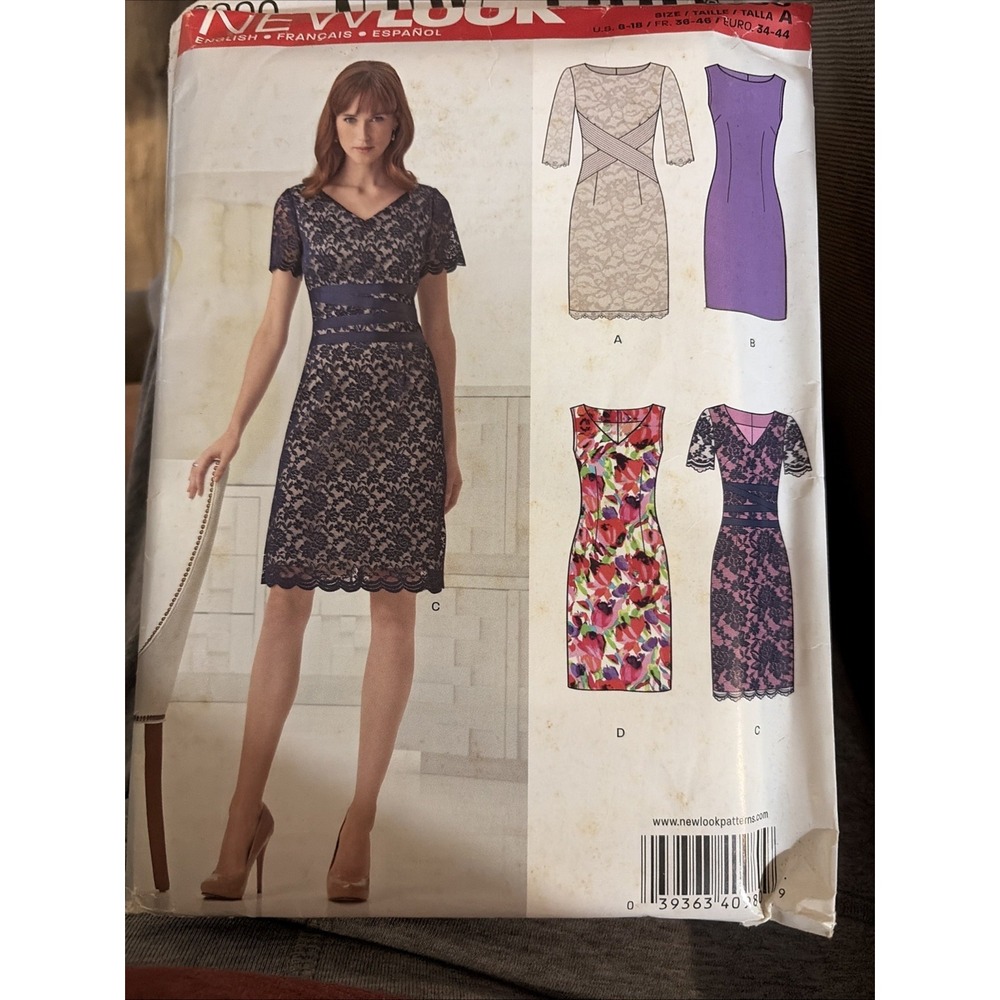 UNCUT 2014 New Look pattern #6261 - Dress, Tank, Long, Short Sleeve - Sz: 8-18